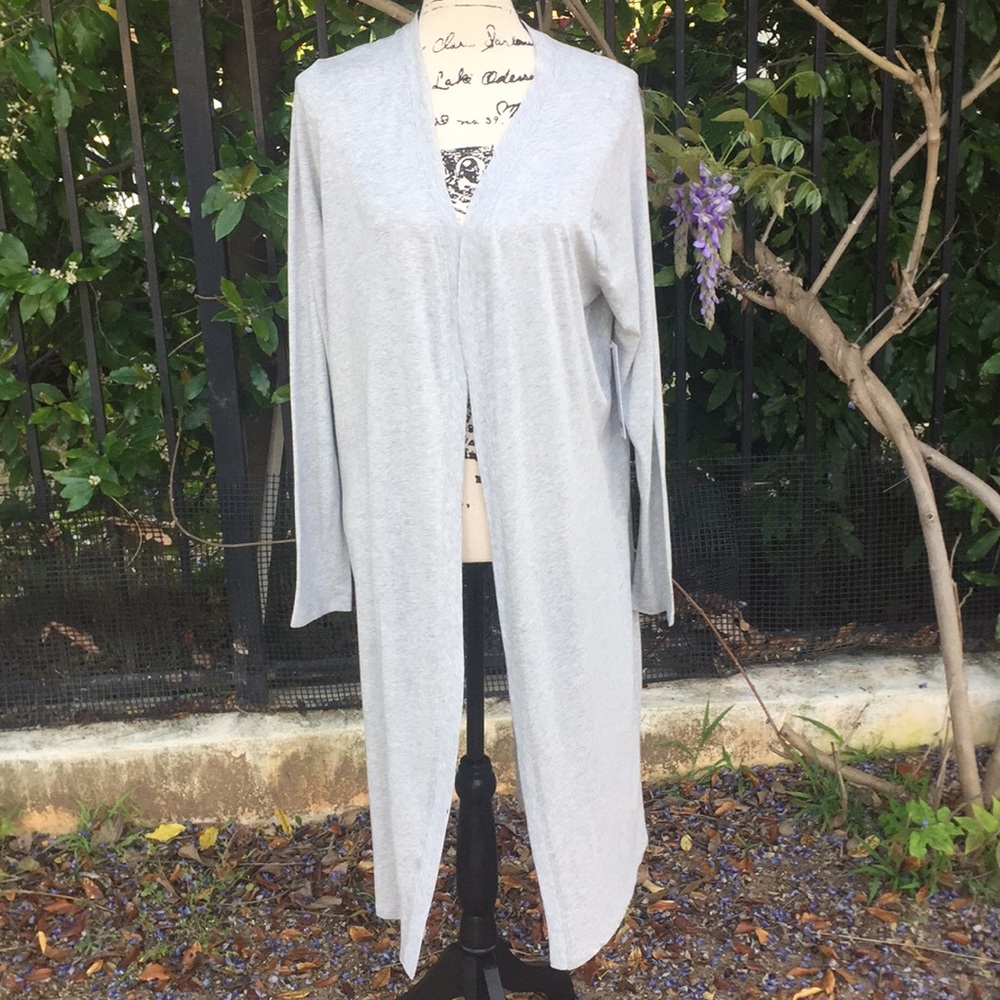 Athleta Super Soft Grey Modal Slit-Back Duster